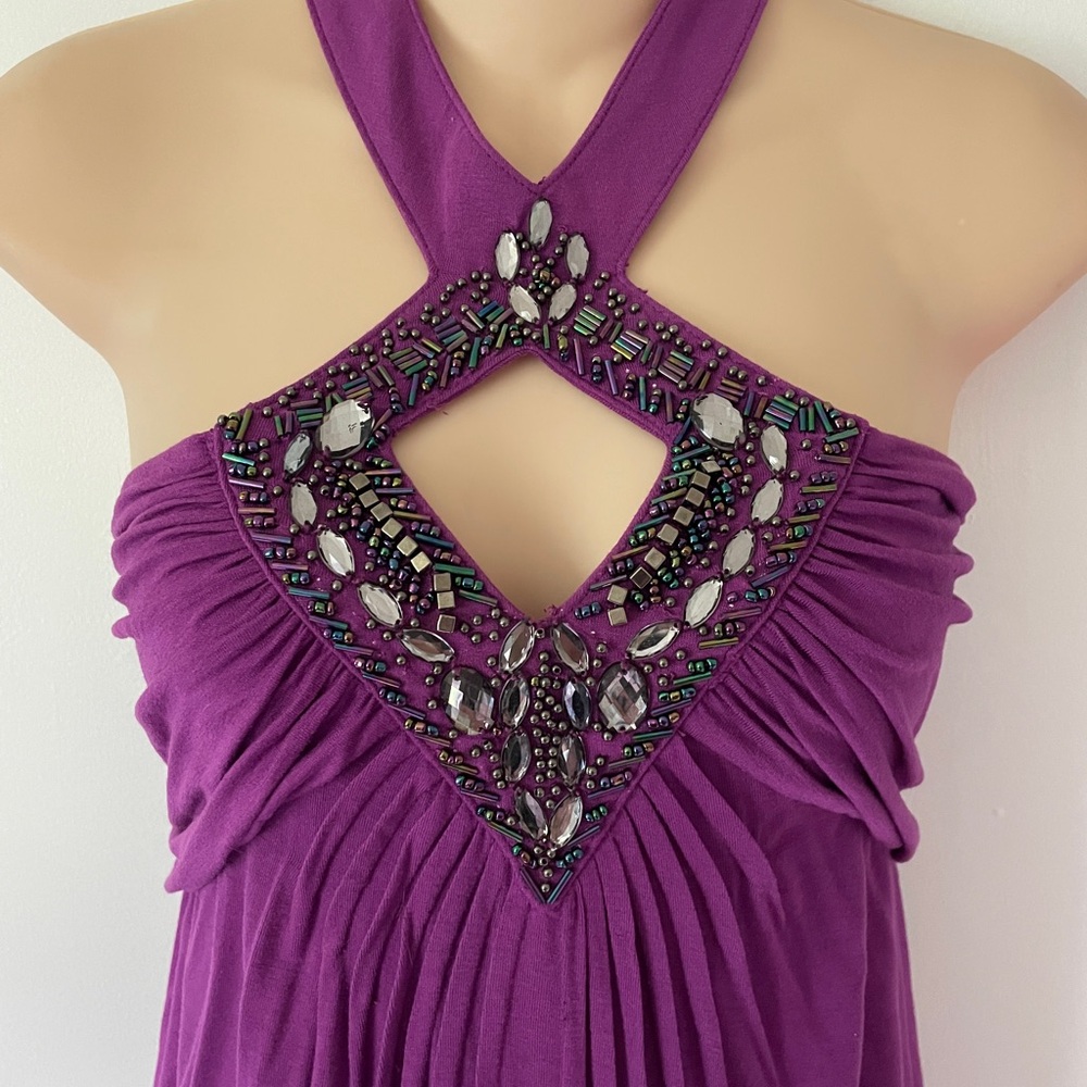 Purple Beaded Halter Top NWT Lane Bryant 14 Midsize